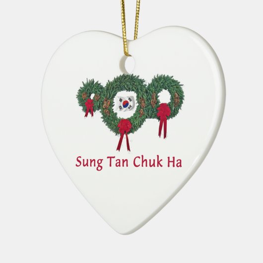 Korea-Weihnachten 2 Keramikornament (Links)