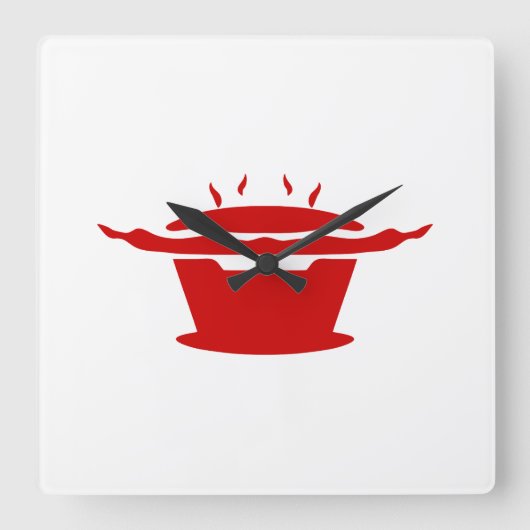 Korean BBQ (고기구이) Sign Quadratische Wanduhr (Vorderseite)