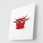 Korean BBQ (고기구이) Sign Quadratische Wanduhr (Winkel)