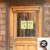 Korean English Languages Entrance Exit  Fensteraufkleber (Haustür)