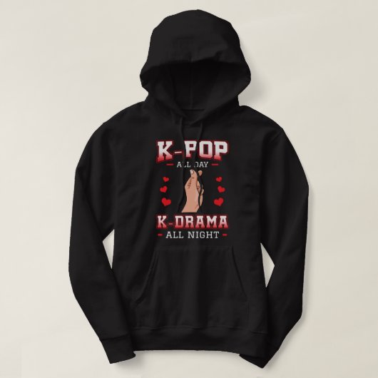 Korean Finger Heart K-Pop K-Drama Music Lover Pull Hoodie (Design vorne)