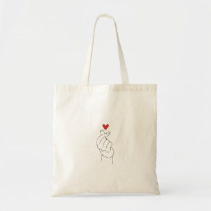 Korean Finger Heart niedlich Design (사 랑 해) Tragetasche
