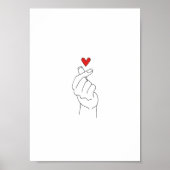 Korean Finger Heart Poster (Matte) (Vorne)