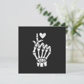 Korean Finger Heart Skeleton Hand Karte (Stehend Vorderseite)