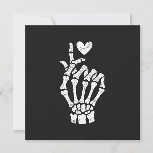 Korean Finger Heart Skeleton Hand Karte (Vorderseite)