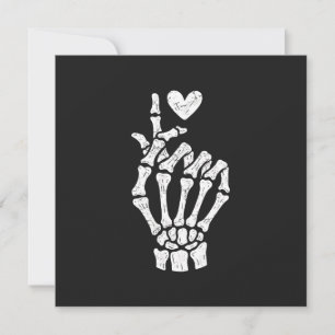 Korean Finger Heart Skeleton Hand Karte