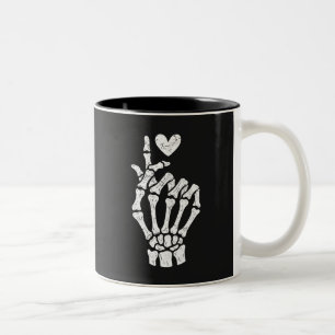 Korean Finger Heart Skeleton Hand Zweifarbige Tasse