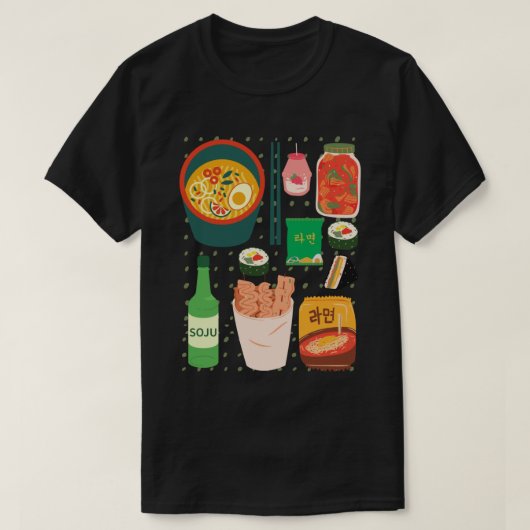 Korean Food Tsirt Tee Shirts Goodness Soju Kimchi (Design vorne)