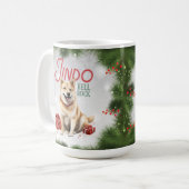 Korean Jindo Dog Pun Weihnachtskaffee Tasse (Vorderseite Links)