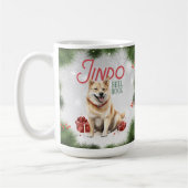 Korean Jindo Dog Pun Weihnachtskaffee Tasse (Links)