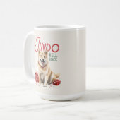 Korean Jindo Dog Pun Weihnachtskaffee Tasse (Vorderseite Links)