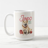 Korean Jindo Dog Pun Weihnachtskaffee Tasse (Links)