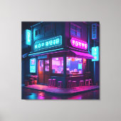 Korean Neon Coffee House LoFi Art Leinwanddruck (Vorderseite)