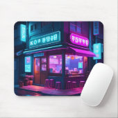 Korean Neon Coffee House LoFi Art Mousepad (Mit Mouse)