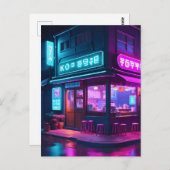 Korean Neon Coffee House LoFi Art Postkarte (Vorne/Hinten)
