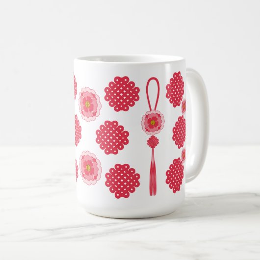 Korean Norigae Blume Tassel Design Kaffeetasse (VorderseiteRechts)