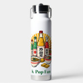 Korean Pop Culture Chest Print Trinkflasche (Vorderseite)