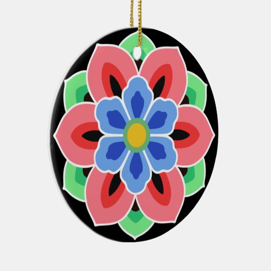 Koreaner Dancheong Blume Keramik Ornament (Rechts)