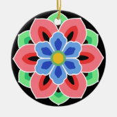 Koreaner Dancheong Blume Keramik Ornament (Vorne)