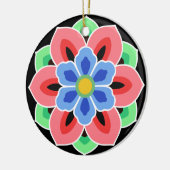 Koreaner Dancheong Blume Keramik Ornament (Links)