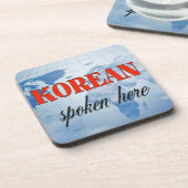 Koreanisch, das hier trübe Erde gesprochen wird Getränkeuntersetzer (Linke Seite)