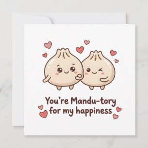Koreanisch Ich liebe dich Cute Mandu Wortspiel  Karte