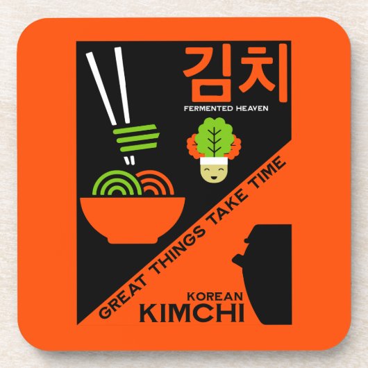 Koreanisch Kimchi Kitchen Art Getränkeuntersetzer (Vorderseite)