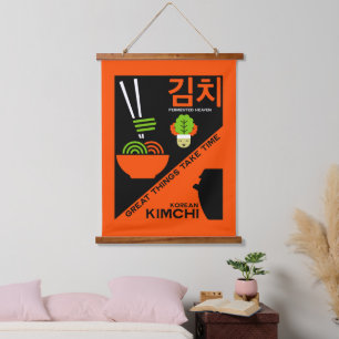Koreanisch Kimchi Kitchen Art Wandteppich Mit Holzrahmen