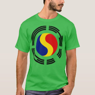 Koreanisch Rumänische multinationale Patriot-Flagg T-Shirt