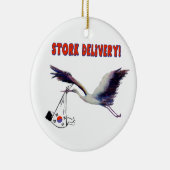 Koreanische Adoption - Storchlieferung Keramik Ornament (Rechts)