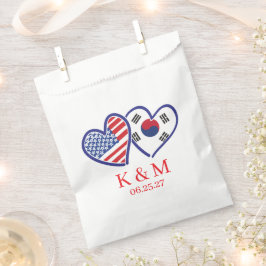 Koreanische amerikanische Herzflags Geschenktütchen