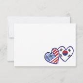 Koreanische amerikanische Herzflags RSVP Karte (Rückseite)