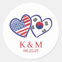 Koreanische amerikanische Herzflags