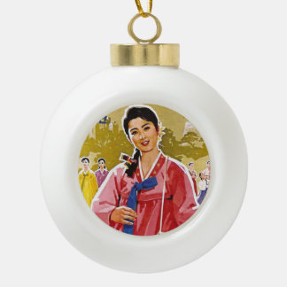 Koreanische Damen im Hanbok Keramik Kugel-Ornament