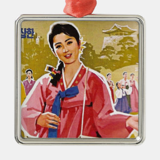 Koreanische Damen im Hanbok Ornament Aus Metall