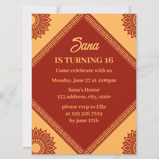 koreanische Einladung zum Geburtstag (Vorderseite)