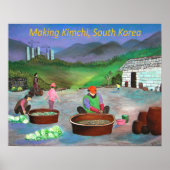 Koreanische Familie macht Kimchi 김 치 Poster (Vorne)