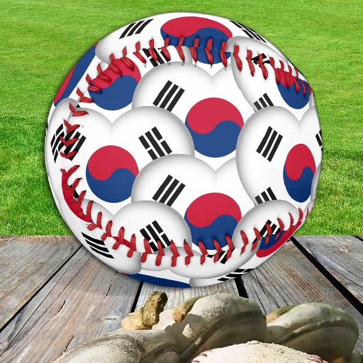 Koreanische Flagge, Herz - Baseballs, Liebe Südkor Baseball