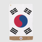 Koreanische Flagge / Südkorea mit Monogramm / Golf Golfhandtuch (Vorderseite)