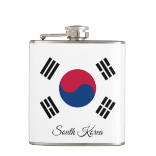 Koreanische Flagge / Südkorea reisen / Sportfans Flachmann