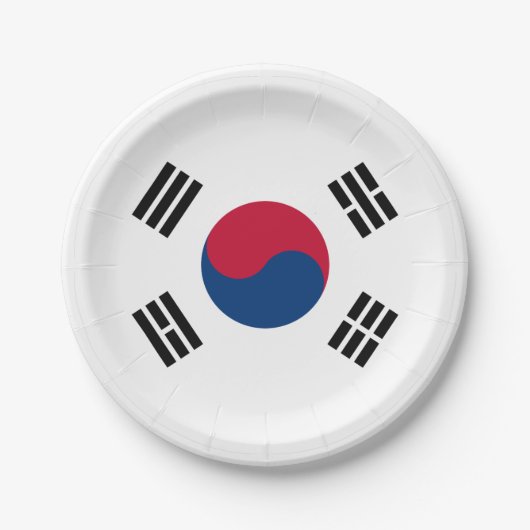 Koreanische Flaggen-Teller, Party, Sport, Südkorea Pappteller (Vorderseite)