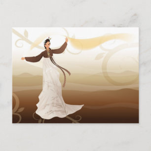 koreanische Frau in einem Hanbok Postkarte