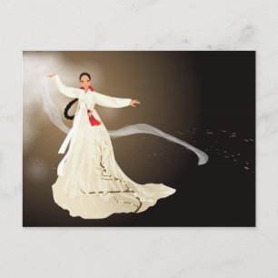 koreanische Frau in einem Hanbok Postkarte