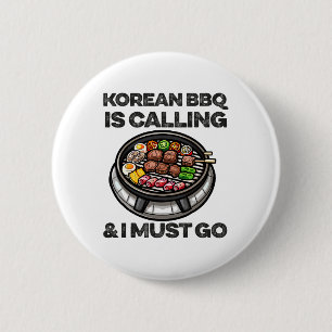 Koreanische Grillen Funny Korean Byrbecue Food Lov Button