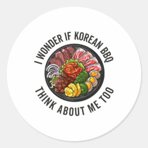 Koreanische Grillen Funny Korean Byrbecue Food Lov Runder Aufkleber