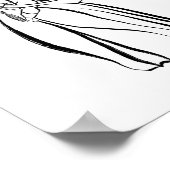 Koreanische Hanbok-Frau mit Norigae Ink Poster (Ecke)