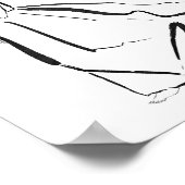 Koreanische Hanbok-Frau mit rotem Ribbon-Tinte-Pos Poster (Ecke)