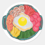 koreanische Küche Runder Aufkleber (Vorderseite)