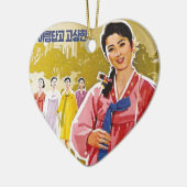 Koreanische Ladys tragen Hanbok Keramik Ornament (Links)