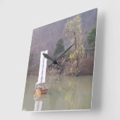 Koreanische Landschaftsuhr Quadratische Wanduhr (Winkel)